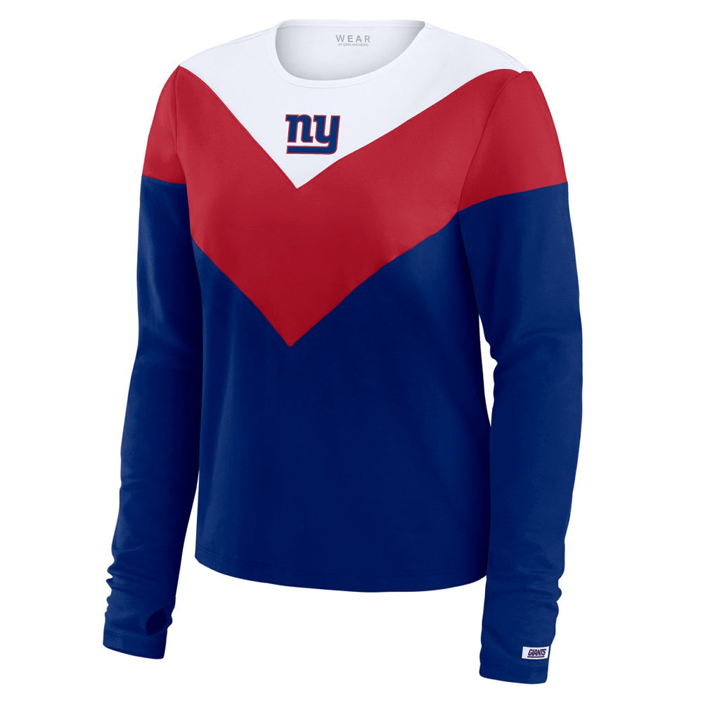 New York Giants WEAR by Erin Andrews Women's Chevron Tri-Blend Long Sleeve T-Shirt | NFL Online