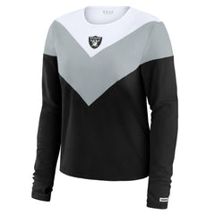 Las Vegas Raiders WEAR by Erin Andrews Women's Chevron Tri-Blend Long Sleeve T-Shirt | NFL Online