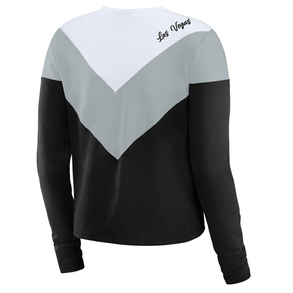 Las Vegas Raiders WEAR by Erin Andrews Women's Chevron Tri-Blend Long Sleeve T-Shirt | NFL Online