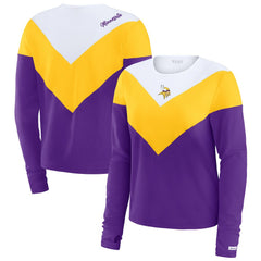 Minnesota Vikings WEAR by Erin Andrews Women's Chevron Tri-Blend Long Sleeve T-Shirt | NFL Online