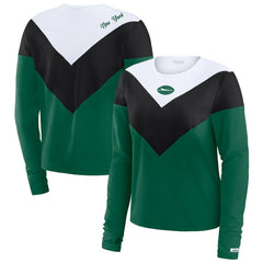 New York Jets WEAR by Erin Andrews Women's Chevron Tri-Blend Long Sleeve T-Shirt | NFL Near me