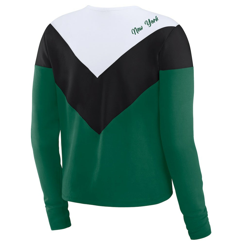 New York Jets WEAR by Erin Andrews Women's Chevron Tri-Blend Long Sleeve T-Shirt | NFL Near me