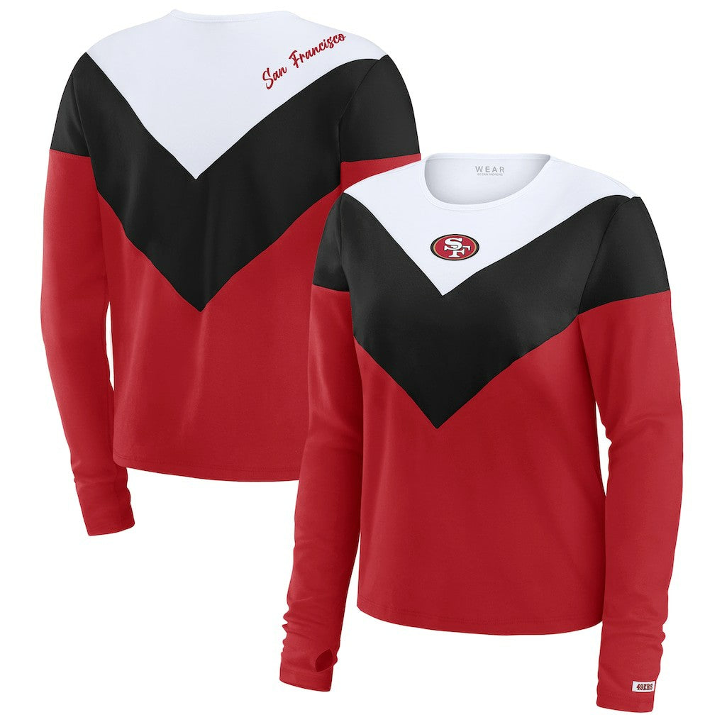 San Francisco 49ers WEAR by Erin Andrews Women's Chevron Tri-Blend Long Sleeve T-Shirt | NFL Near me