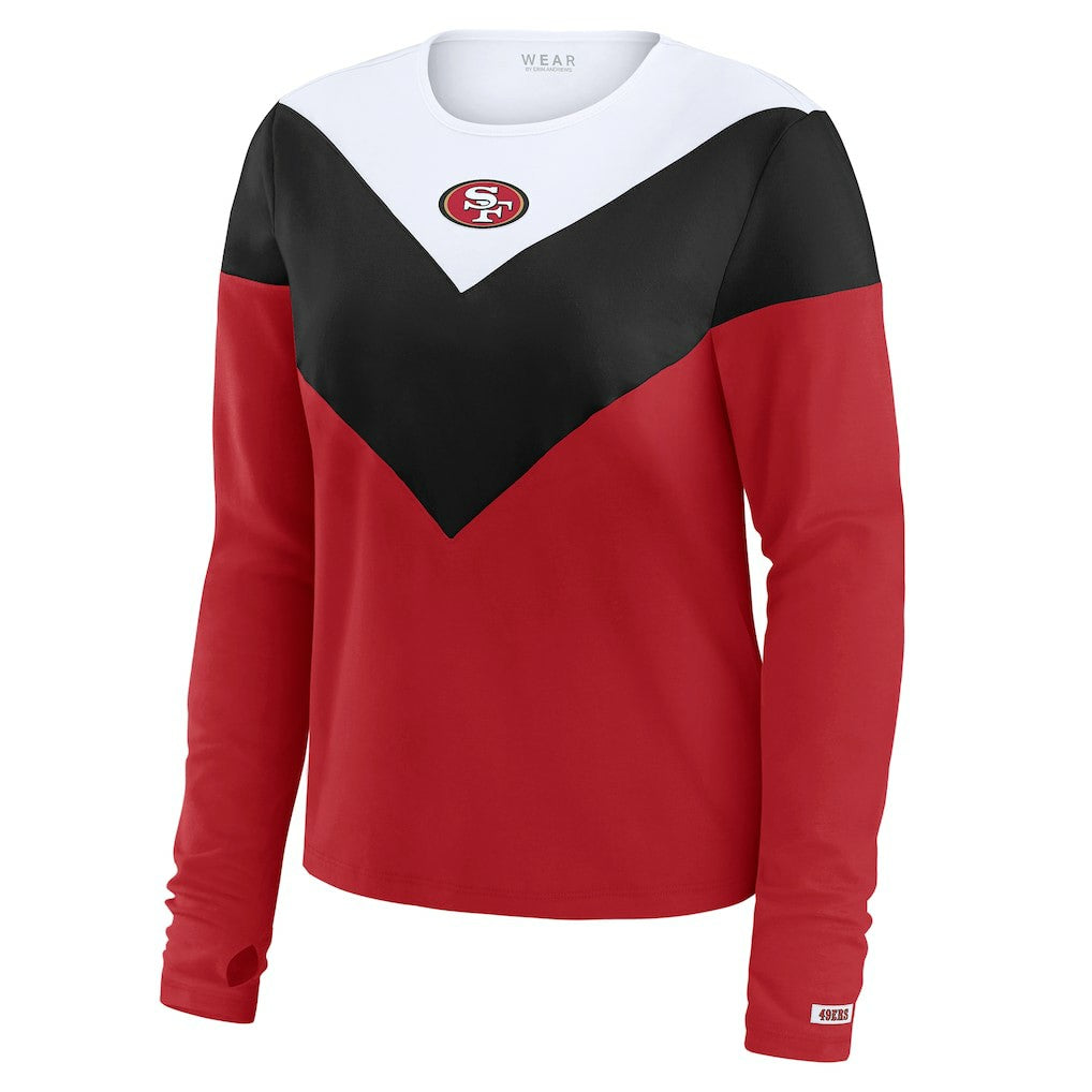 San Francisco 49ers WEAR by Erin Andrews Women's Chevron Tri-Blend Long Sleeve T-Shirt | NFL Near me