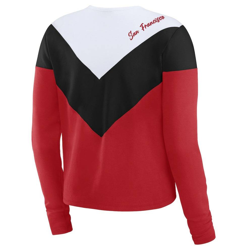 San Francisco 49ers WEAR by Erin Andrews Women's Chevron Tri-Blend Long Sleeve T-Shirt | NFL Near me