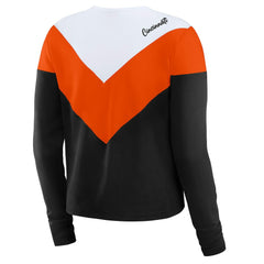 Cincinnati Bengals WEAR by Erin Andrews Women's Plus Size Chevron Tri-Blend Long Sleeve T-Shirt | NFL New