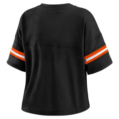 Cincinnati Bengals WEAR by Erin Andrews Women's Plus Size Color Block Boxy V-Neck T-Shirt | NFL Sale