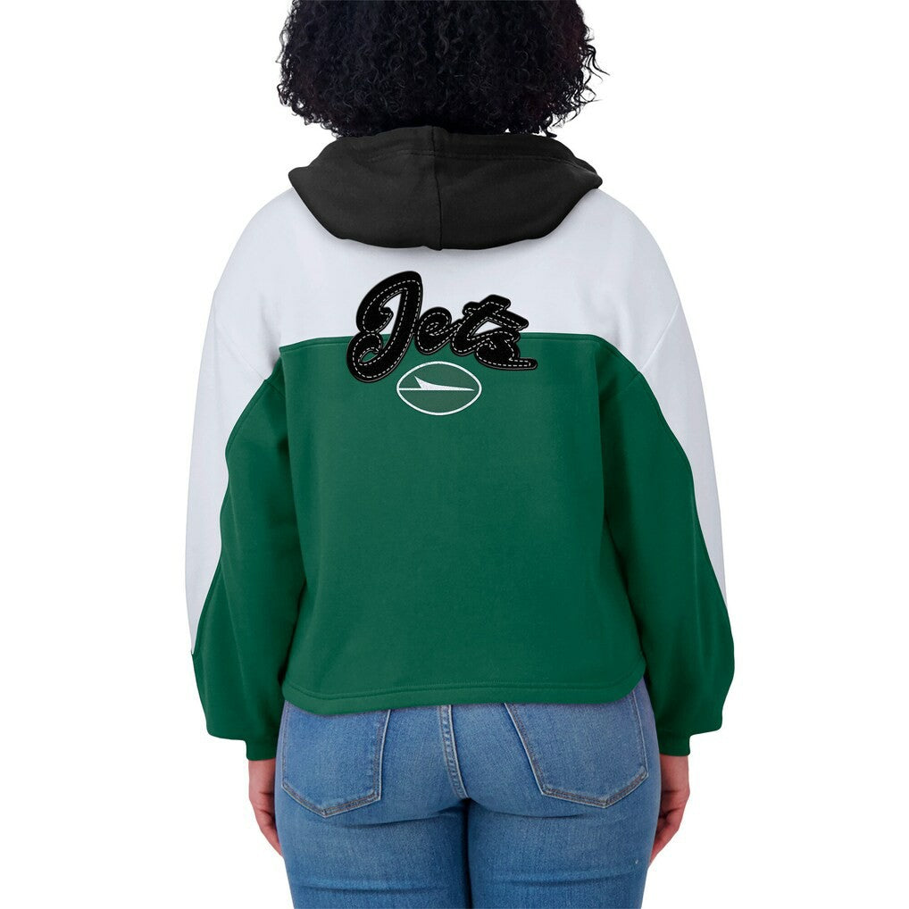 New York Jets WEAR by Erin Andrews Women's Color Block Full-Zip Hoodie | NFL US