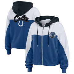 Indianapolis Colts WEAR by Erin Andrews Women's Plus Size Color Block Full-Zip Hoodie | NFL Online
