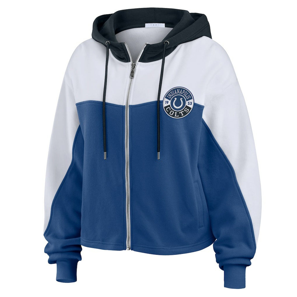 Indianapolis Colts WEAR by Erin Andrews Women's Plus Size Color Block Full-Zip Hoodie | NFL Online