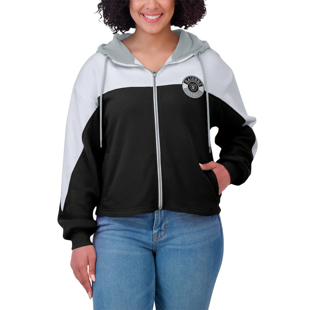 Las Vegas Raiders WEAR by Erin Andrews Women's Plus Size Color Block Full-Zip Hoodie | NFL Near me