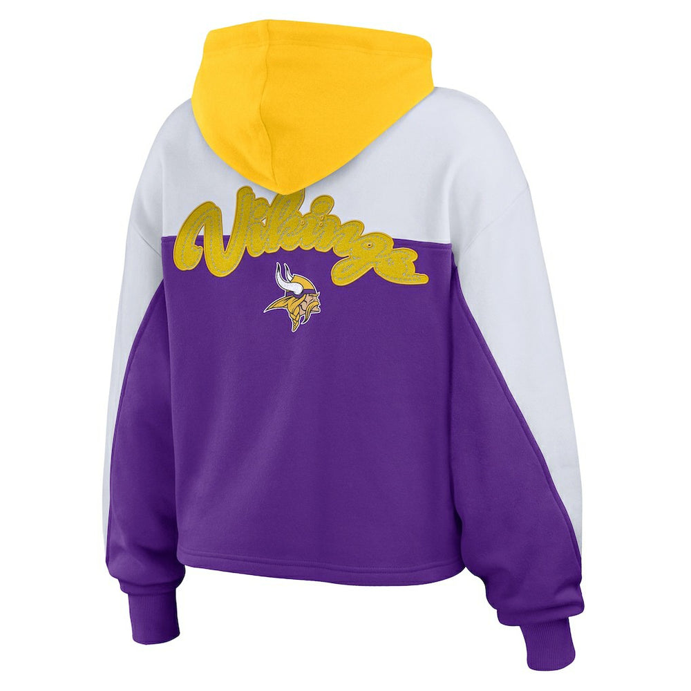 Minnesota Vikings WEAR by Erin Andrews Women's Plus Size Color Block Full-Zip Hoodie | NFL Near me