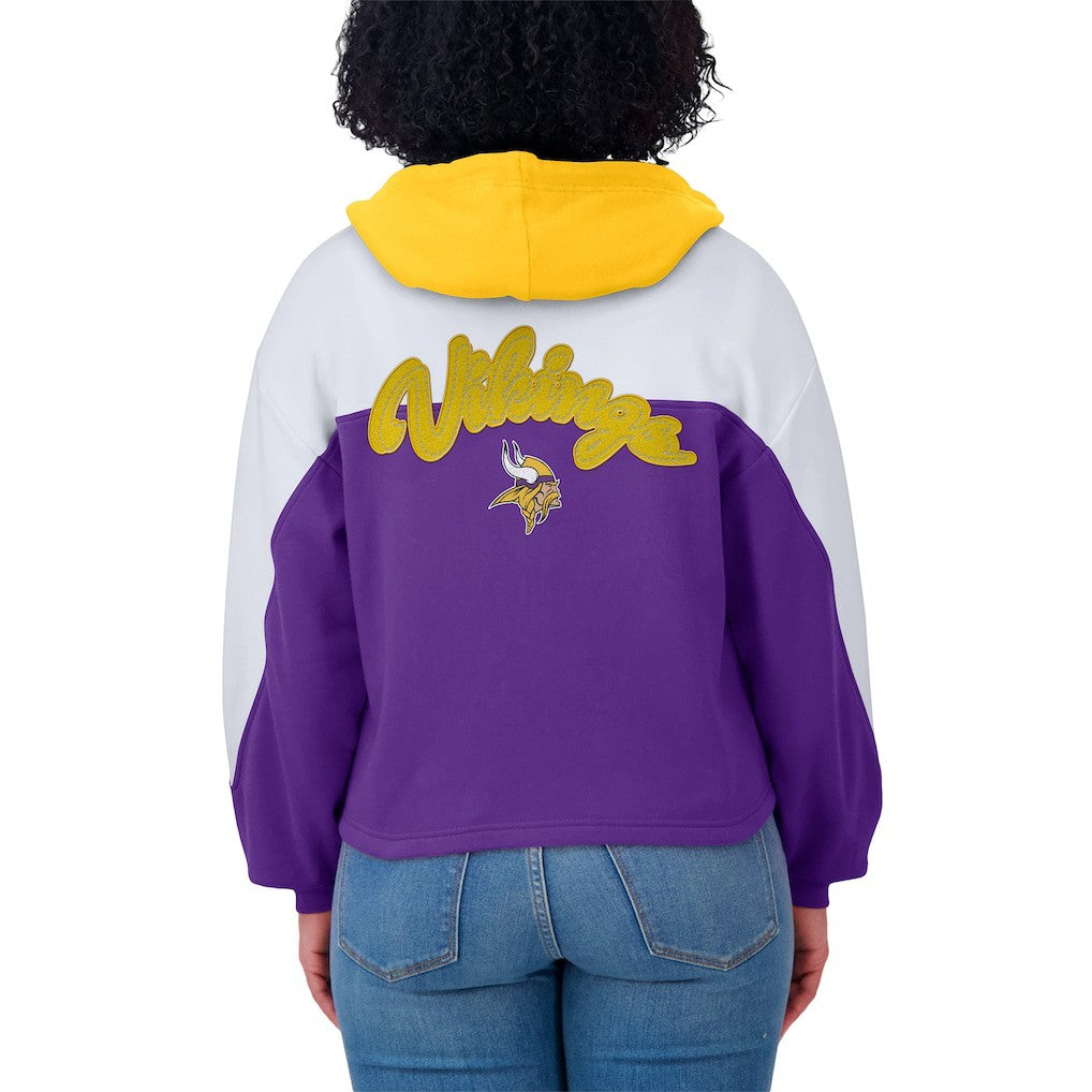 Minnesota Vikings WEAR by Erin Andrews Women's Plus Size Color Block Full-Zip Hoodie | NFL Near me