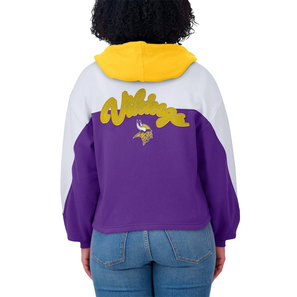 Minnesota Vikings WEAR by Erin Andrews Women's Plus Size Color Block Full-Zip Hoodie | NFL Near me