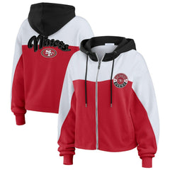 San Francisco 49ers WEAR by Erin Andrews Women's Plus Size Color Block Full-Zip Hoodie | NFL Hot