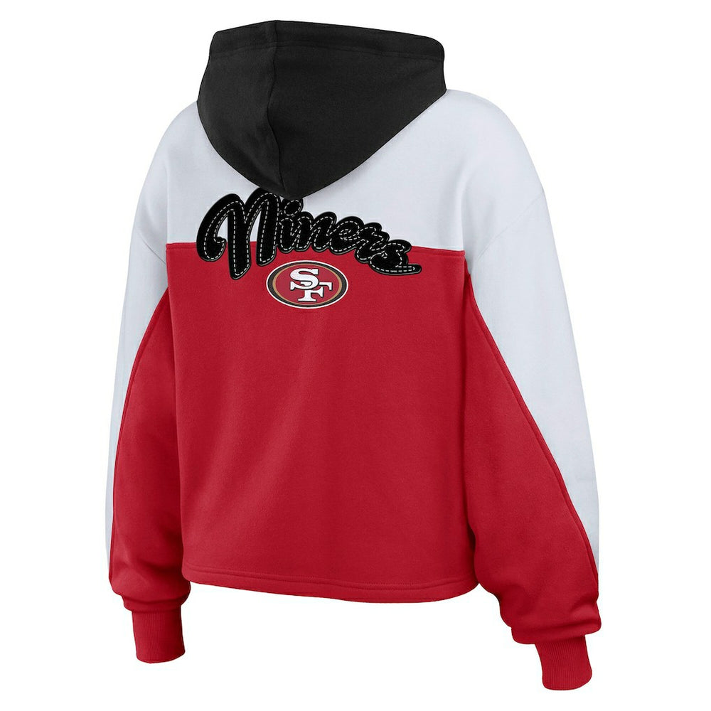 San Francisco 49ers WEAR by Erin Andrews Women's Plus Size Color Block Full-Zip Hoodie | NFL Hot