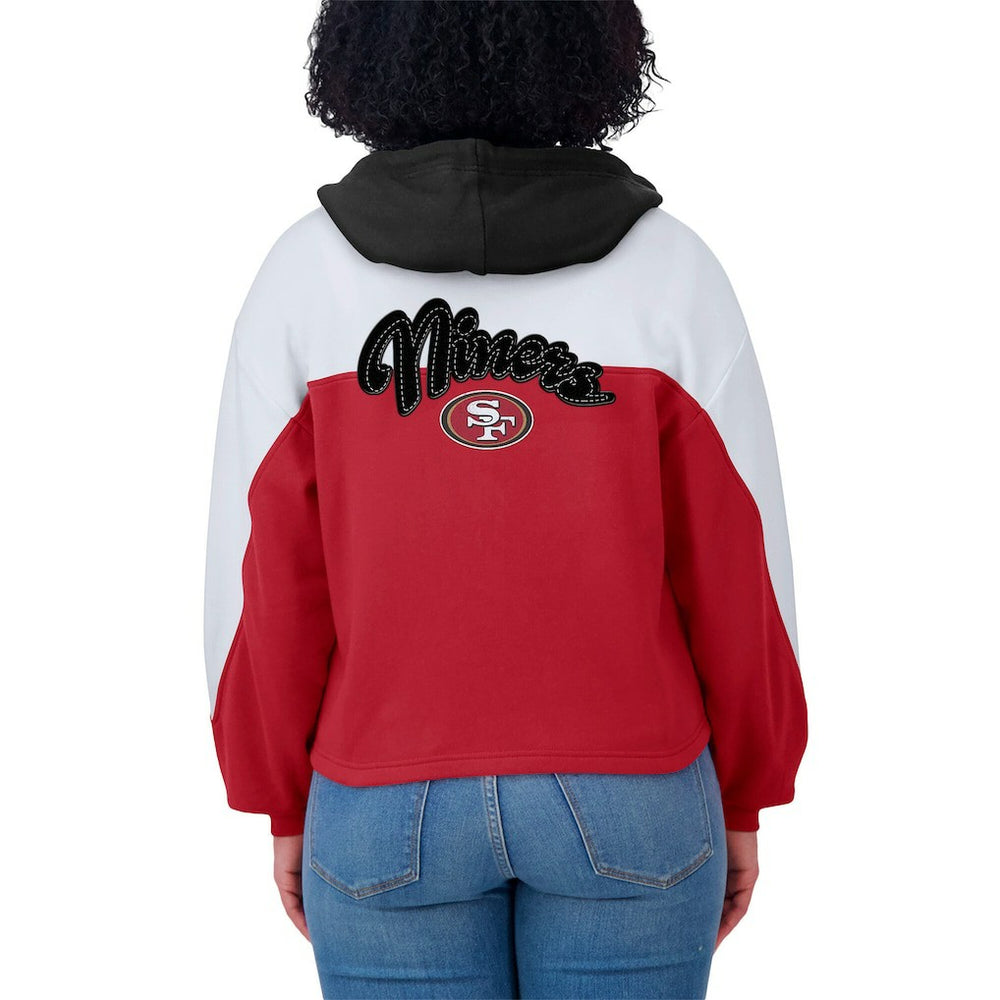 San Francisco 49ers WEAR by Erin Andrews Women's Plus Size Color Block Full-Zip Hoodie | NFL Hot