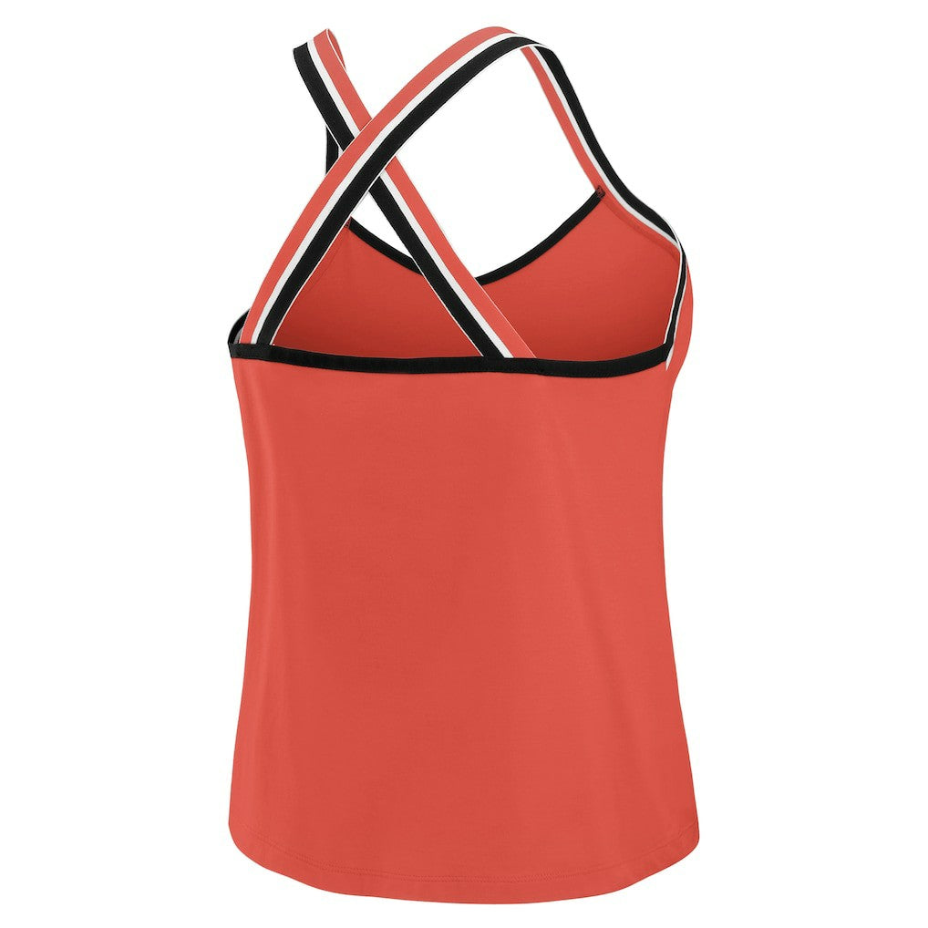 Kansas City Chiefs WEAR by Erin Andrews Women's Cross Strap Tri-Blend Tank Top | NFL Hot
