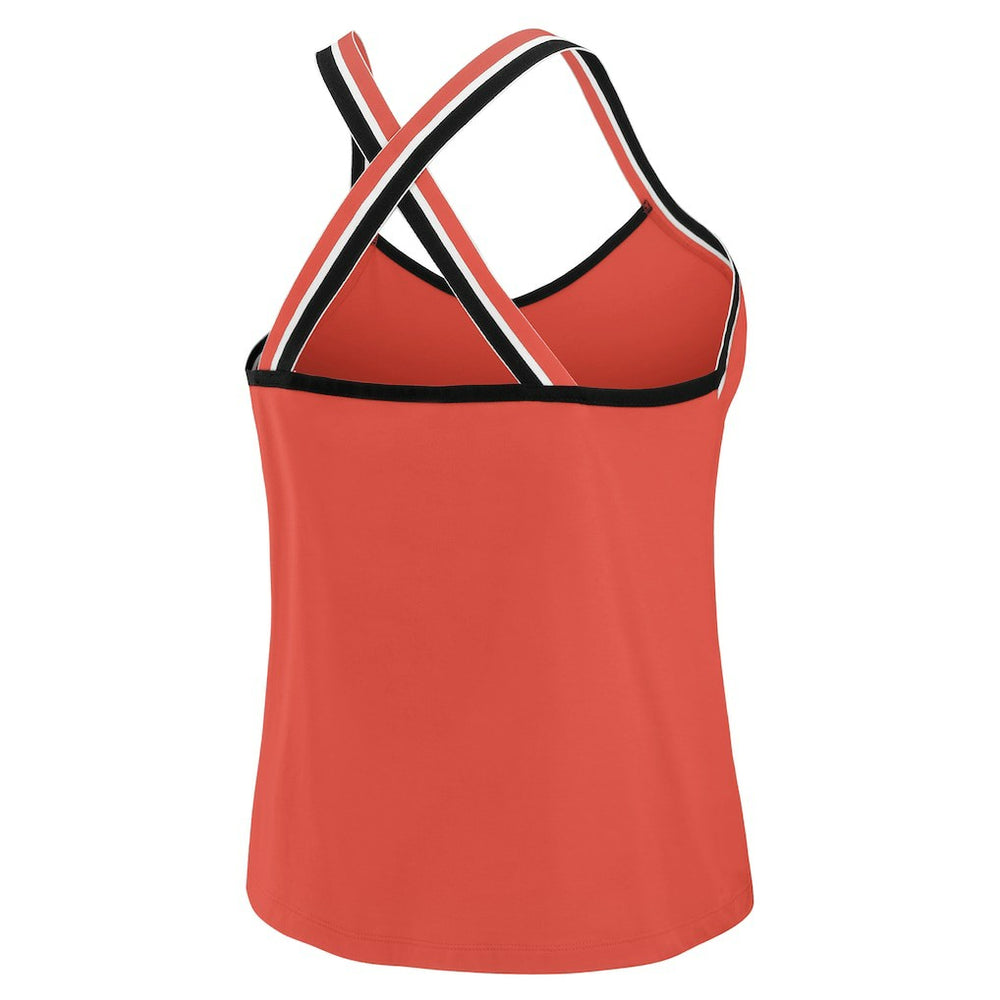 Kansas City Chiefs WEAR by Erin Andrews Women's Cross Strap Tri-Blend Tank Top | NFL Hot