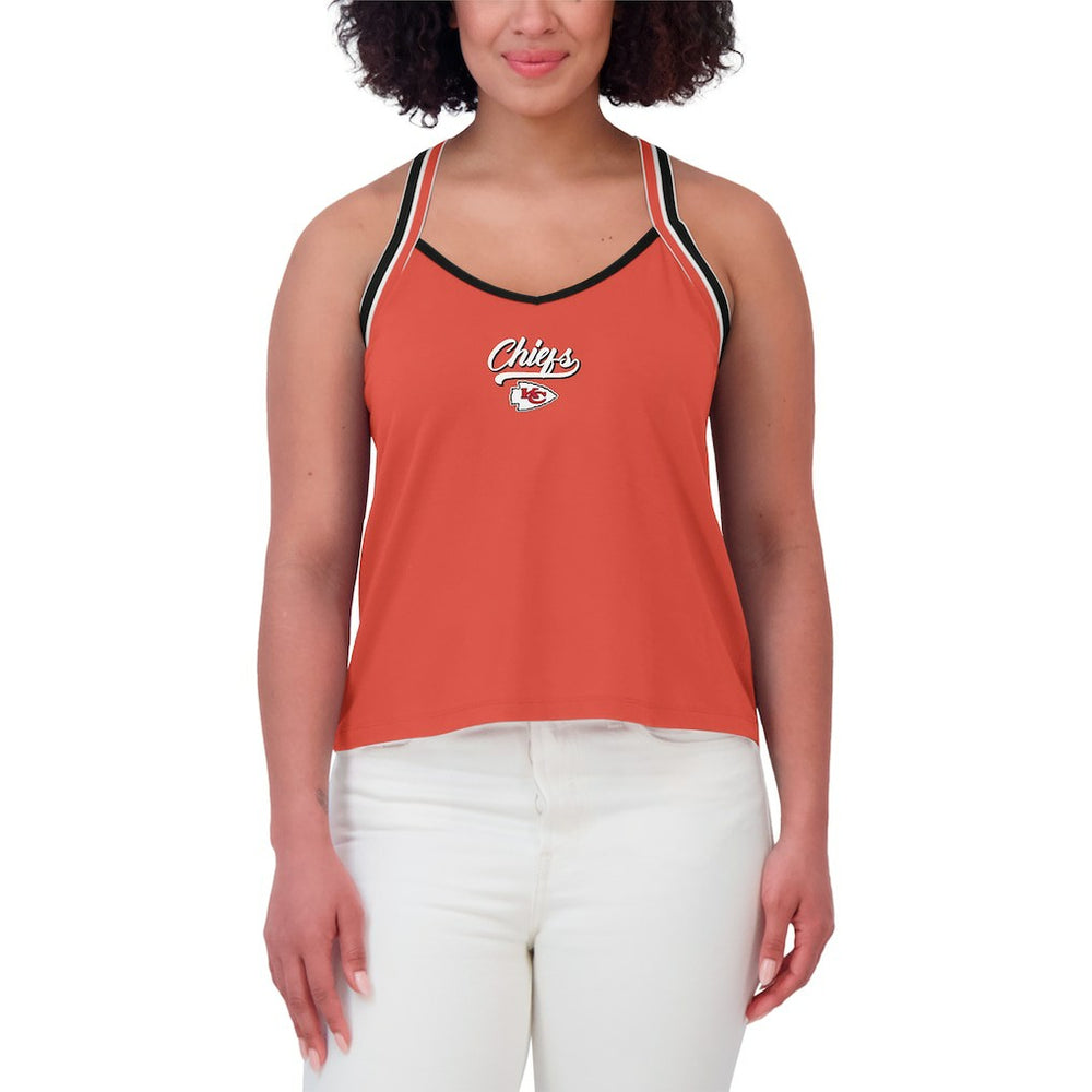 Kansas City Chiefs WEAR by Erin Andrews Women's Cross Strap Tri-Blend Tank Top | NFL Hot