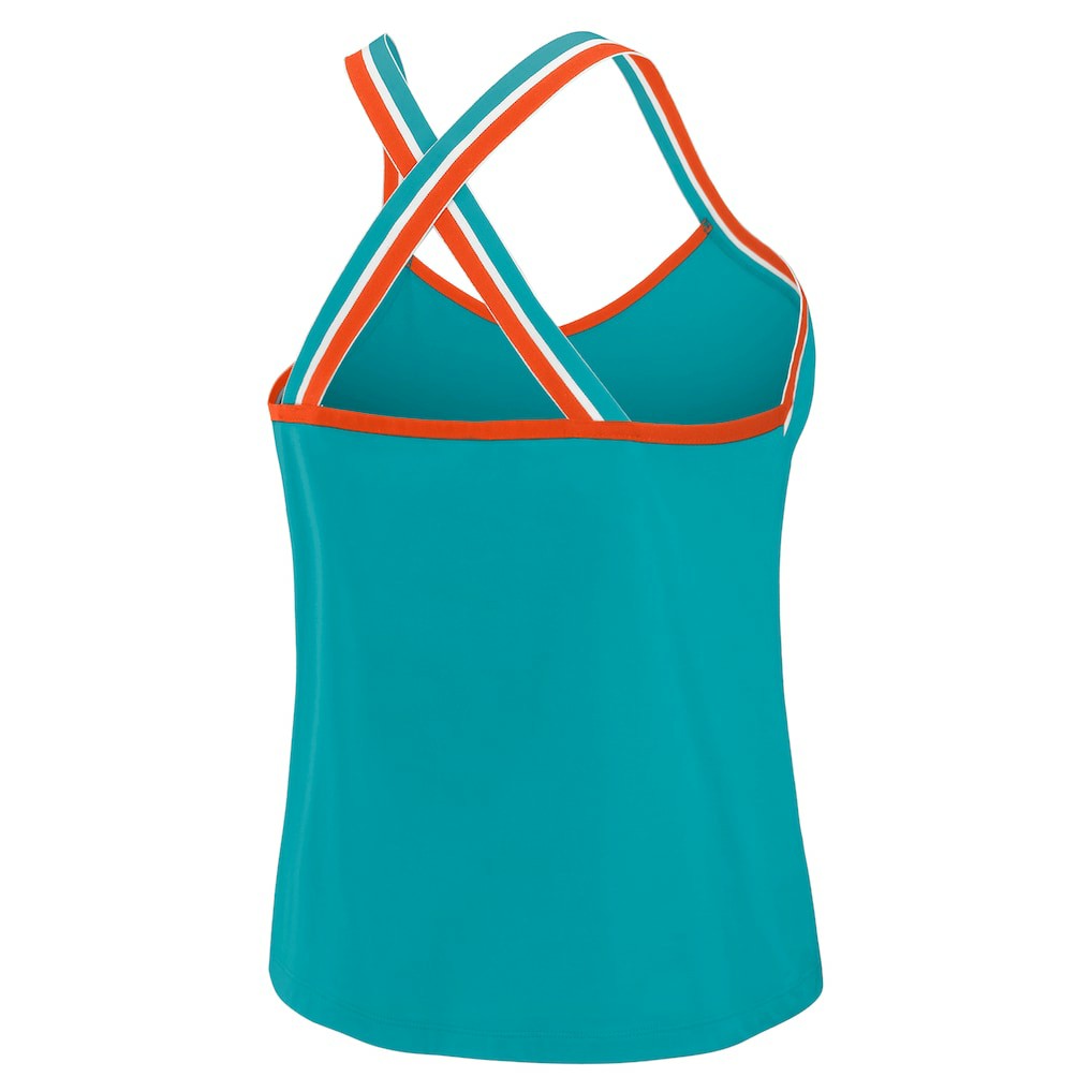 Miami Dolphins WEAR by Erin Andrews Women's Cross Strap Tri-Blend Tank Top | NFL Discount