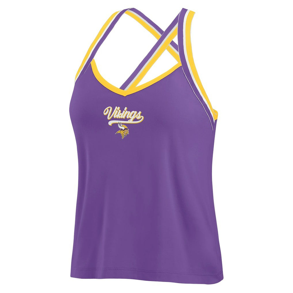 Minnesota Vikings WEAR by Erin Andrews Women's Cross Strap Tri-Blend Tank Top | NFL Near me