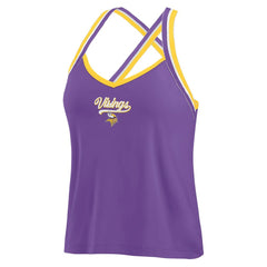 Minnesota Vikings WEAR by Erin Andrews Women's Cross Strap Tri-Blend Tank Top | NFL Near me