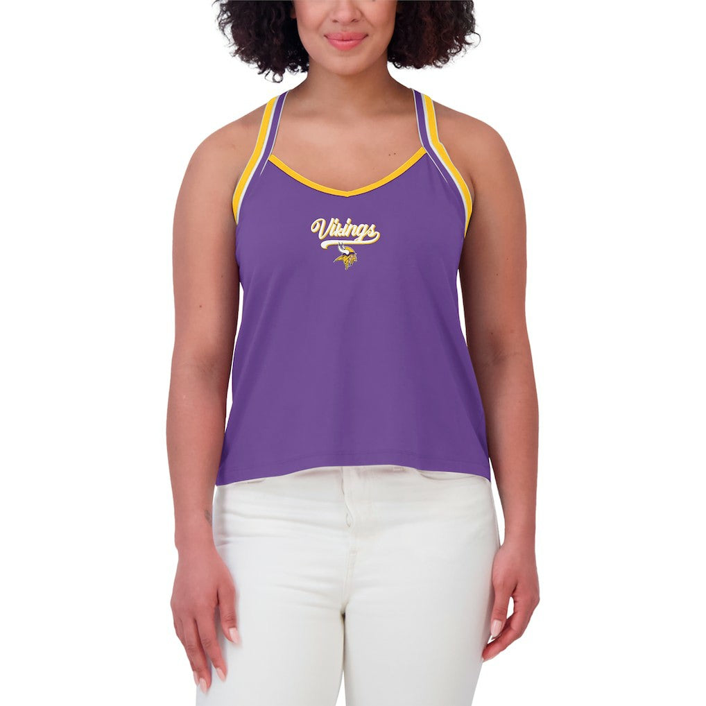 Minnesota Vikings WEAR by Erin Andrews Women's Cross Strap Tri-Blend Tank Top | NFL Near me
