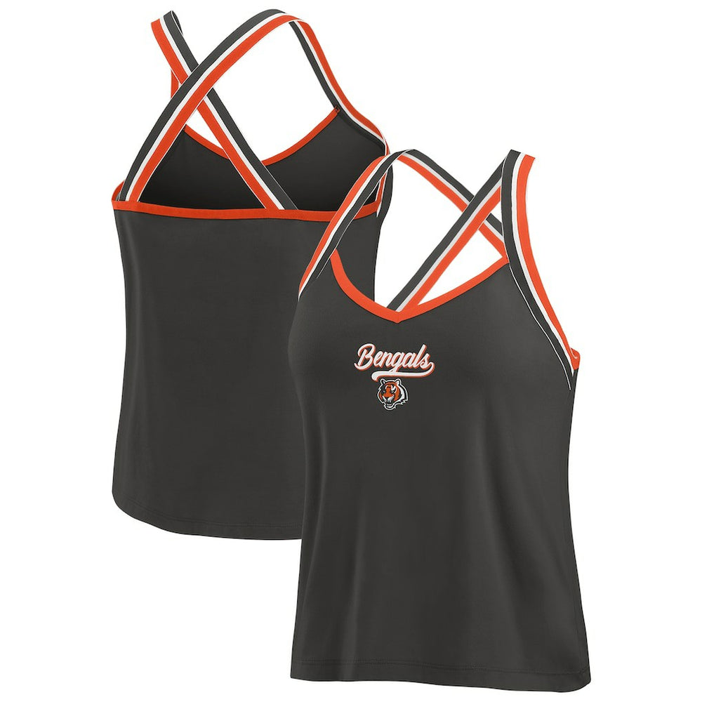 Cincinnati Bengals WEAR by Erin Andrews Women's Cross Strap Tri-Blend Tank Top | NFL Near me