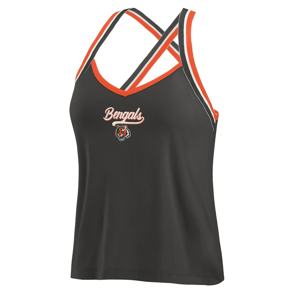 Cincinnati Bengals WEAR by Erin Andrews Women's Cross Strap Tri-Blend Tank Top | NFL Near me