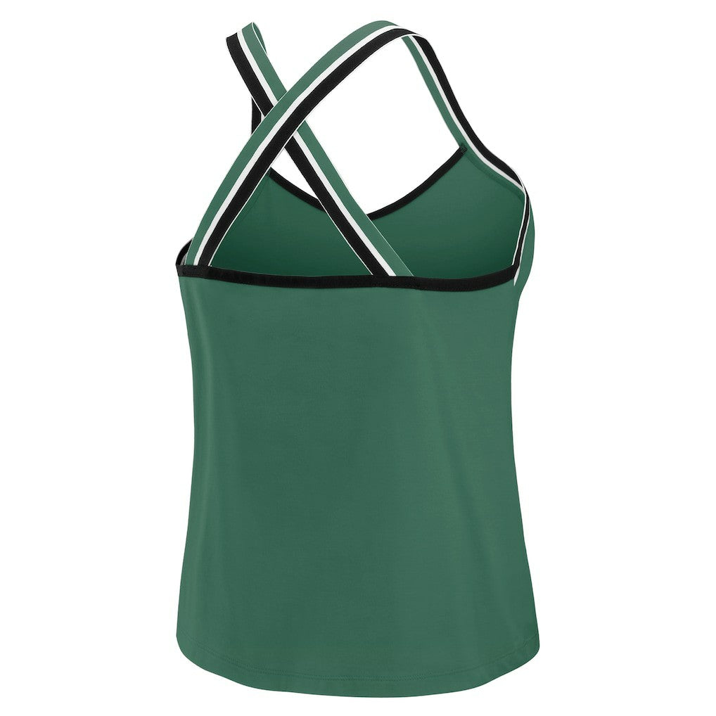 New York Jets WEAR by Erin Andrews Women's Cross Strap Tri-Blend Tank Top | NFL Hot
