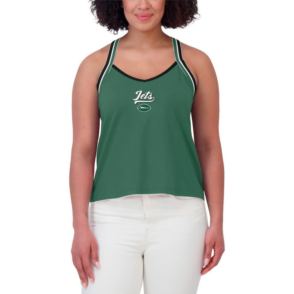 New York Jets WEAR by Erin Andrews Women's Cross Strap Tri-Blend Tank Top | NFL Hot