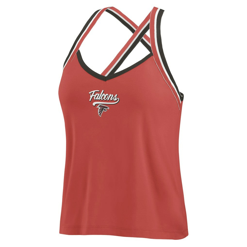 Atlanta Falcons WEAR by Erin Andrews Women's Cross Strap Tri-Blend Tank Top | NFL US