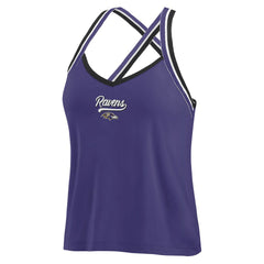 Baltimore Ravens WEAR by Erin Andrews Women's Cross Strap Tri-Blend Tank Top | NFL Online