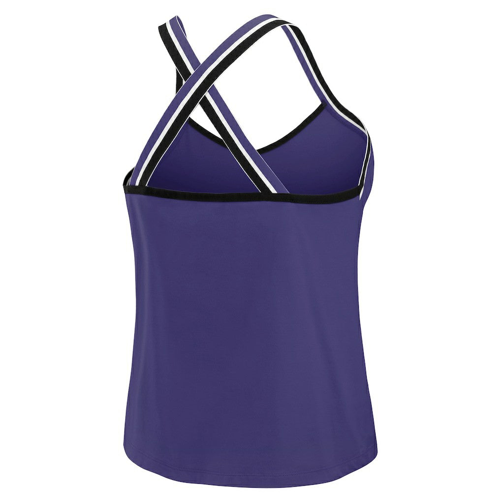 Baltimore Ravens WEAR by Erin Andrews Women's Cross Strap Tri-Blend Tank Top | NFL Online