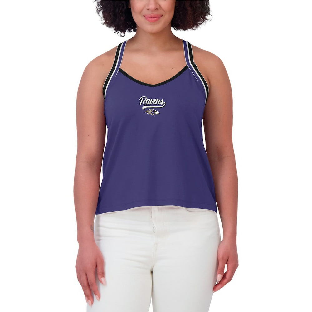 Baltimore Ravens WEAR by Erin Andrews Women's Cross Strap Tri-Blend Tank Top | NFL Online