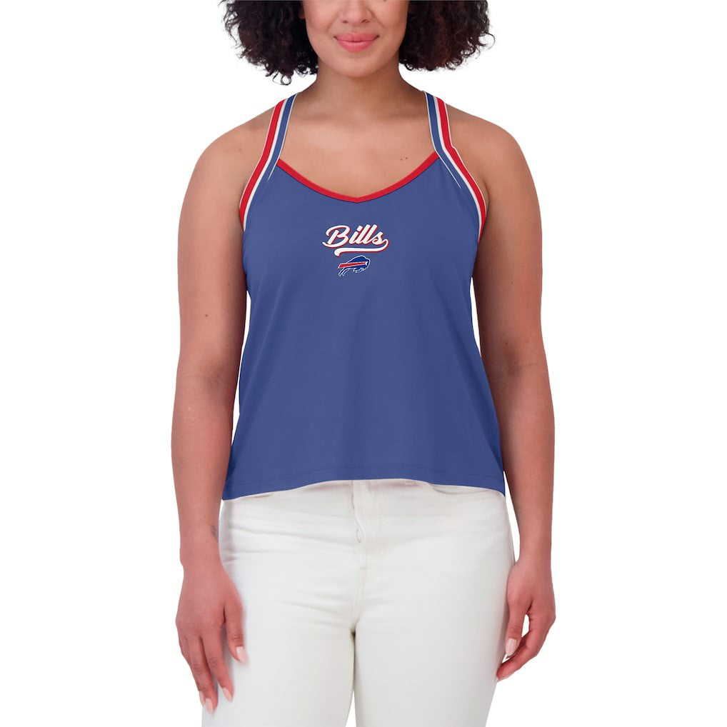Buffalo Bills WEAR by Erin Andrews Women's Cross Strap Tri-Blend Tank Top | NFL Near me