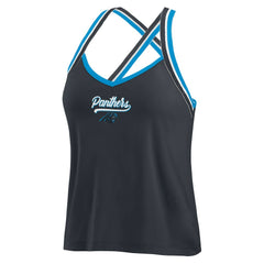 Carolina Panthers WEAR by Erin Andrews Women's Cross Strap Tri-Blend Tank Top | NFL Discount