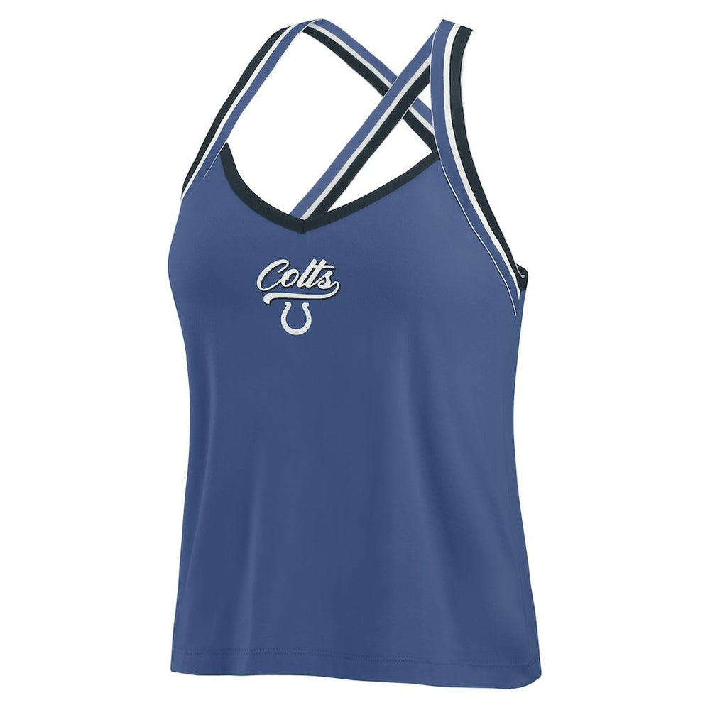 Indianapolis Colts WEAR by Erin Andrews Women's Cross Strap Tri-Blend Tank Top | NFL New
