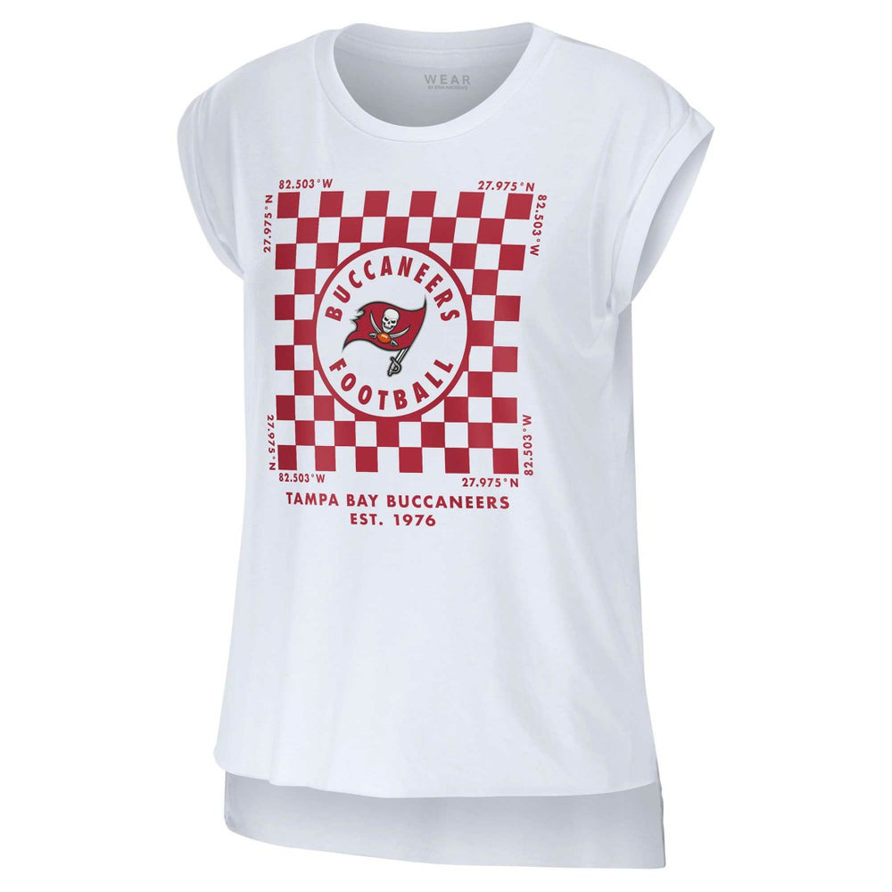 Tampa Bay Buccaneers WEAR by Erin Andrews Women's Checker Muscle Tank Top | NFL Sale
