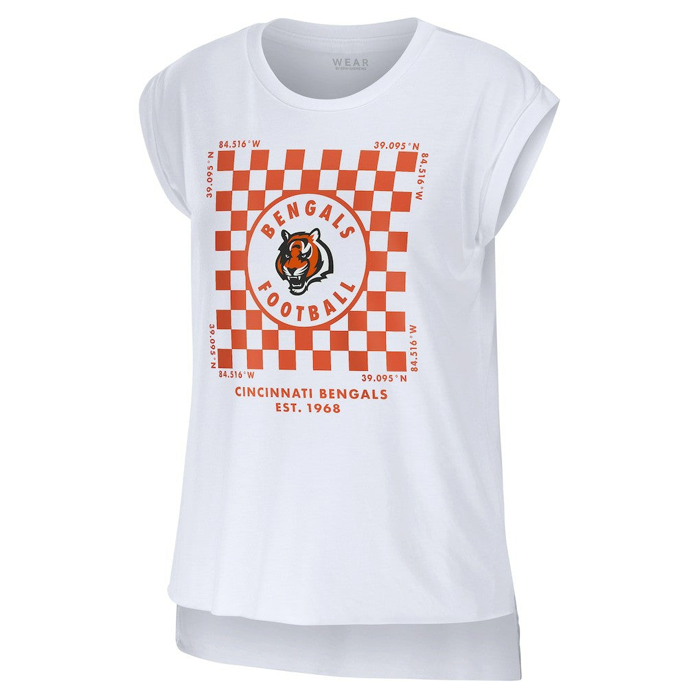 Cincinnati Bengals WEAR by Erin Andrews Women's Checker Muscle Tank Top | NFL Hot