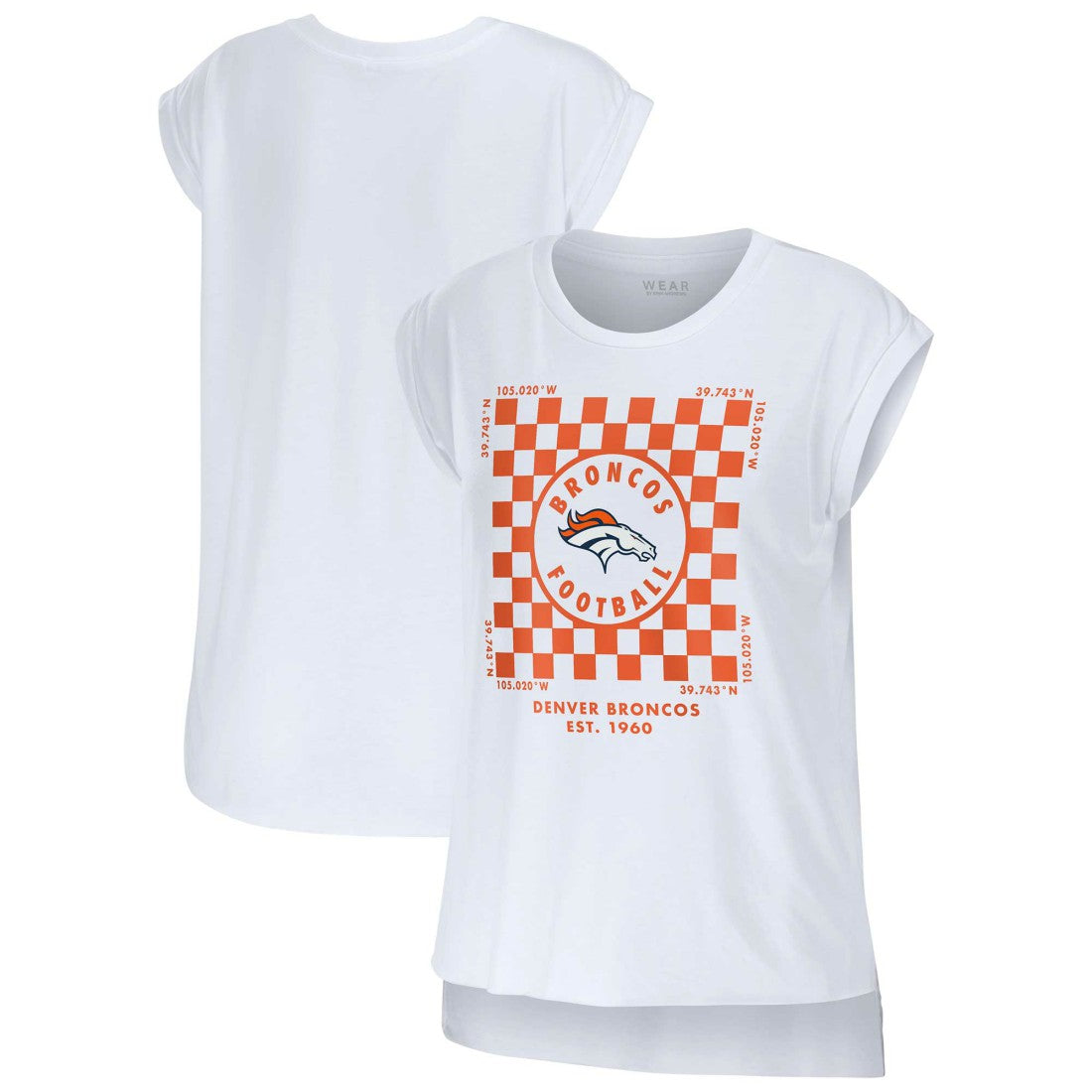 Denver Broncos WEAR by Erin Andrews Women's Checker Muscle Tank Top | NFL US