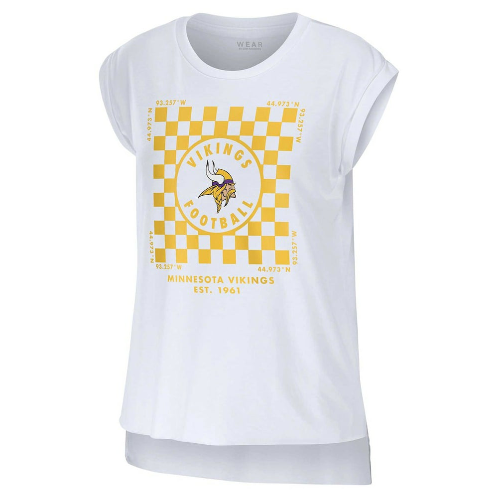 Minnesota Vikings WEAR by Erin Andrews Women's Checker Muscle Tank Top | NFL US