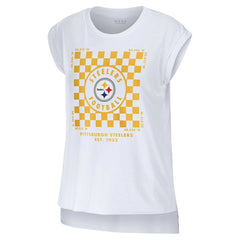 Pittsburgh Steelers WEAR by Erin Andrews Women's Checker Muscle Tank Top | NFL Discount