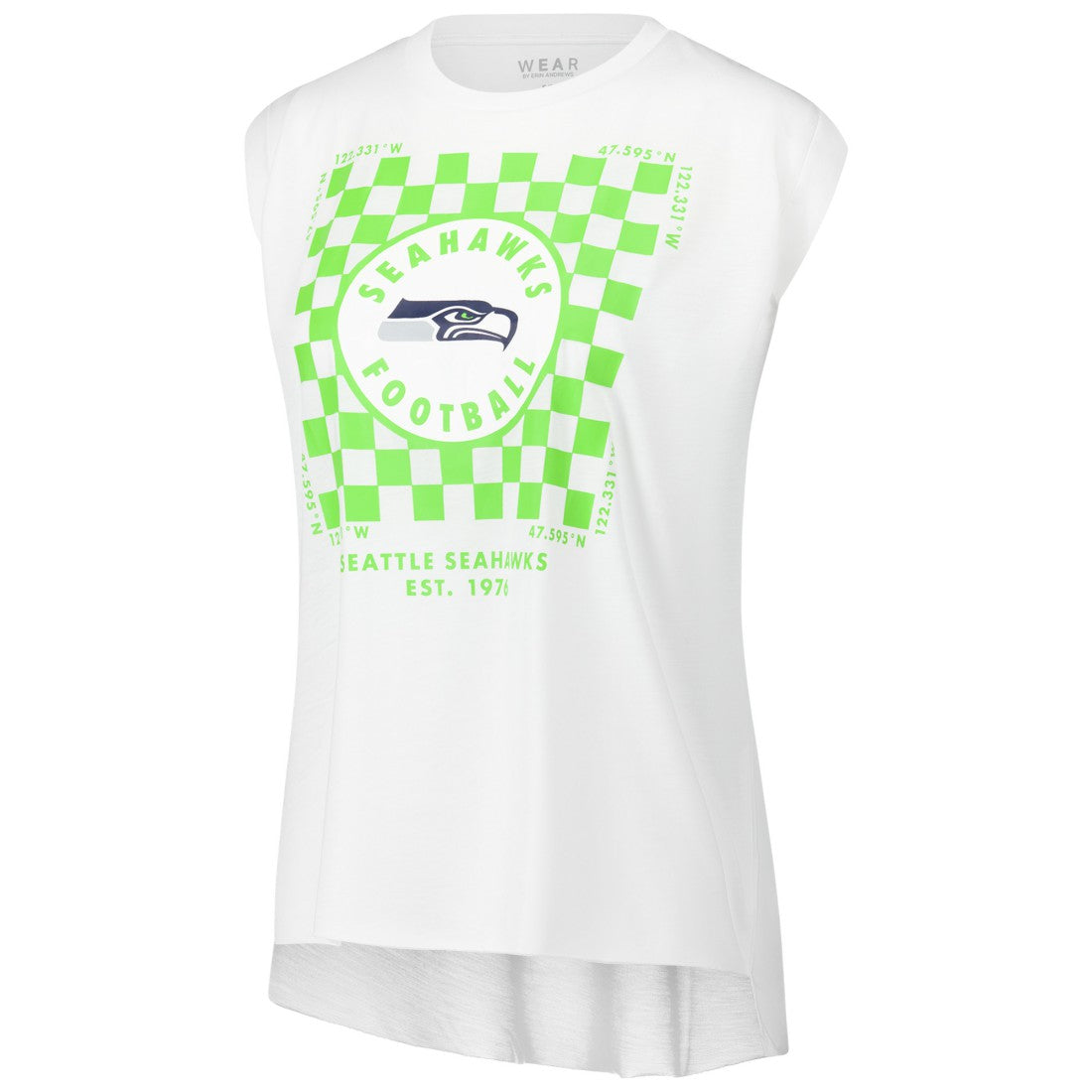 Seattle Seahawks WEAR by Erin Andrews Women's Checker Muscle Tank Top | NFL Online