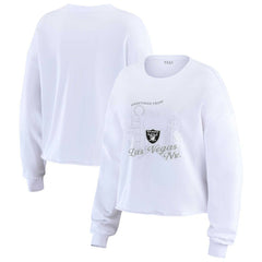 Las Vegas Raiders WEAR by Erin Andrews Women's Postcard Cropped Long Sleeve Top | NFL New