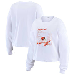 Cleveland Browns WEAR by Erin Andrews Women's Postcard Cropped Long Sleeve Top | NFL Online