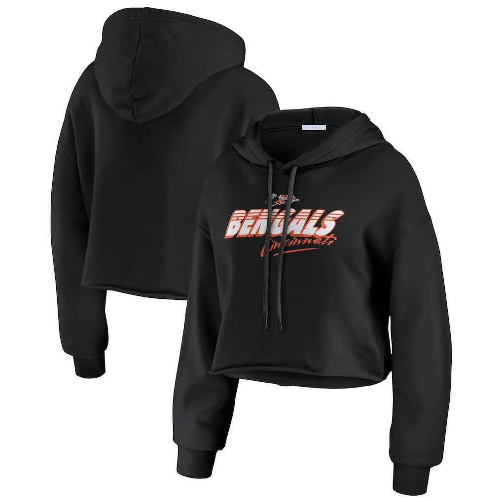 Cincinnati Bengals WEAR by Erin Andrews Women's Prime Cropped Pullover Hoodie | NFL Discount