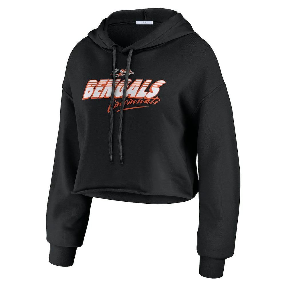 Cincinnati Bengals WEAR by Erin Andrews Women's Prime Cropped Pullover Hoodie | NFL Discount