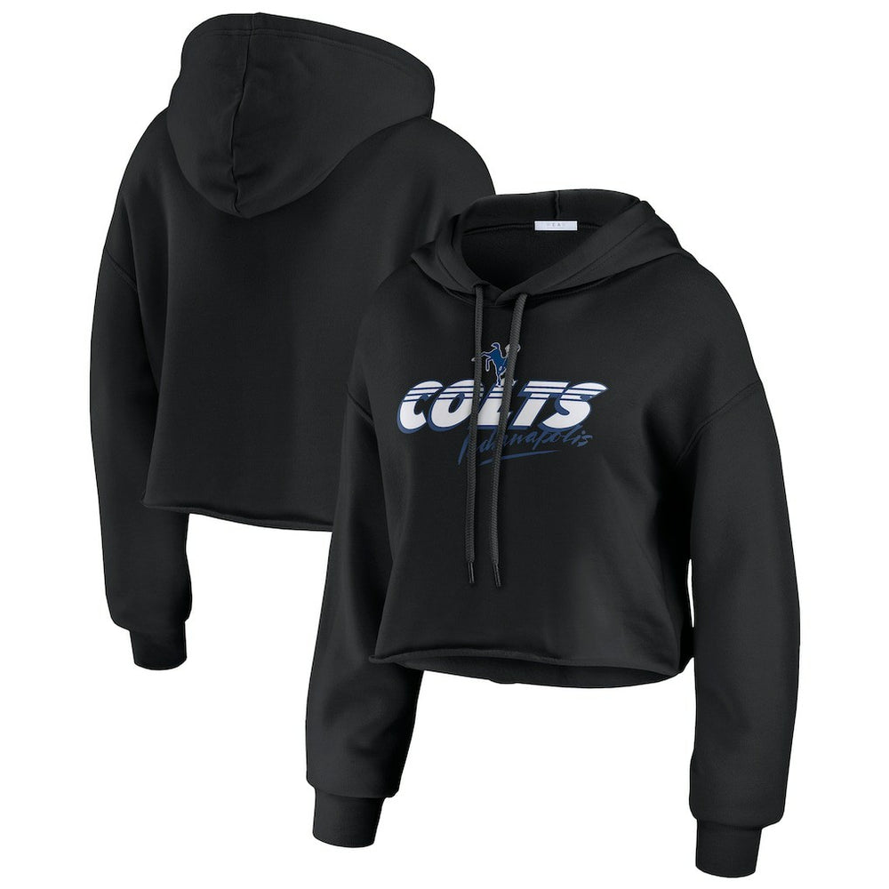 Indianapolis Colts WEAR by Erin Andrews Women's Prime Cropped Pullover Hoodie | NFL Near me